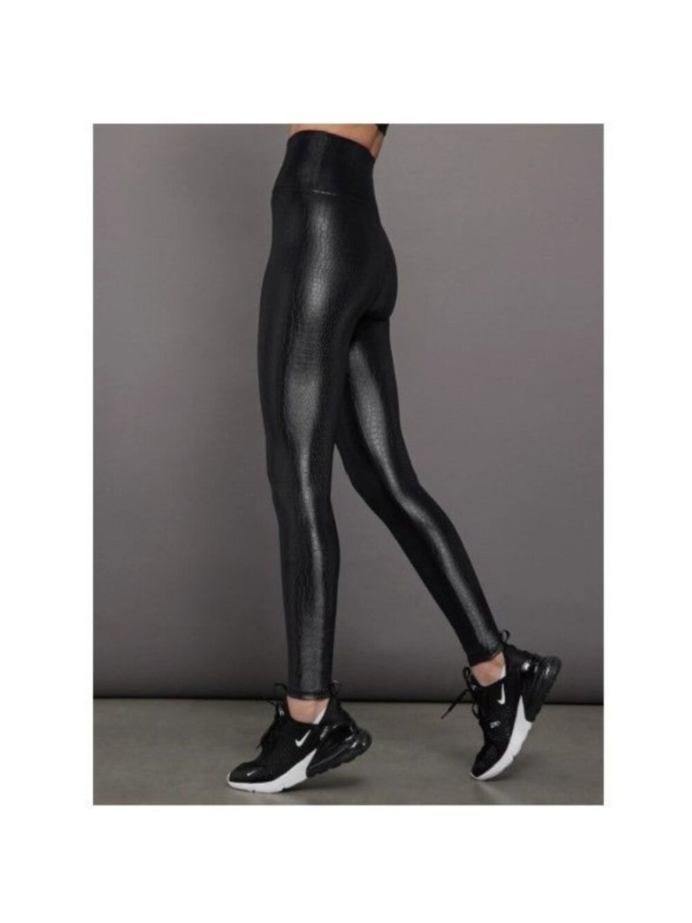 Carbon38 High Rise 7/8 Leggings in Croc Takara Shine Black Size Small